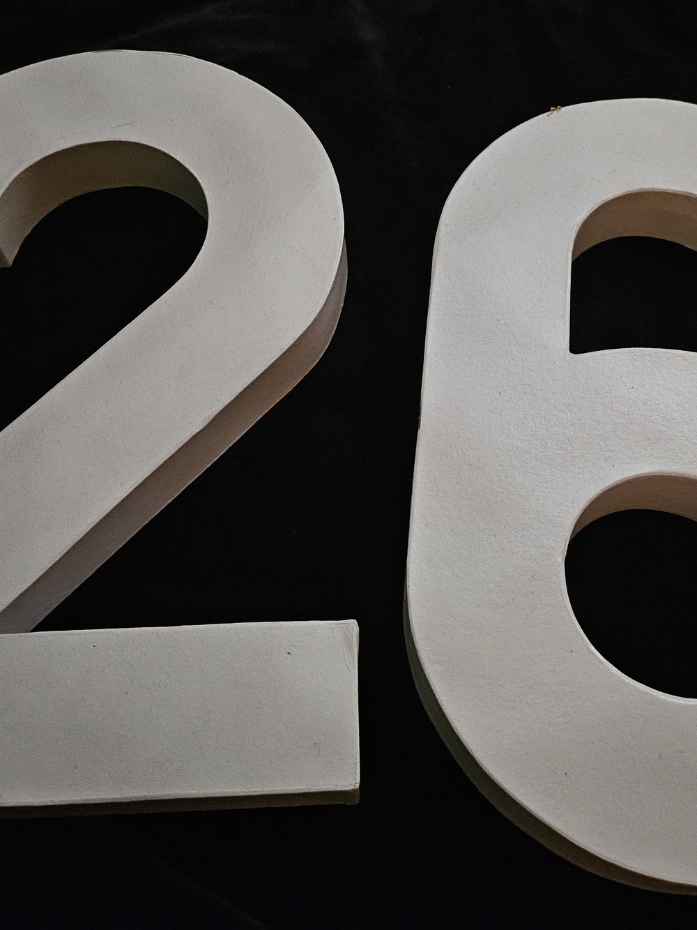 Large White Cardboard Number 26 Decorative Set